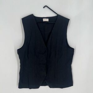 Posse Elijah 100% Linen Vest In Black